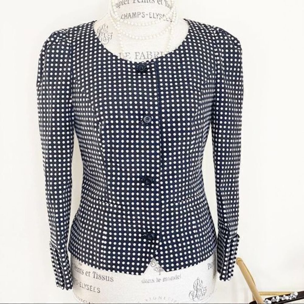 ANTHROPOLOGIE Ladies Polka Dotted Tainkohu Black & White Blazer US 8